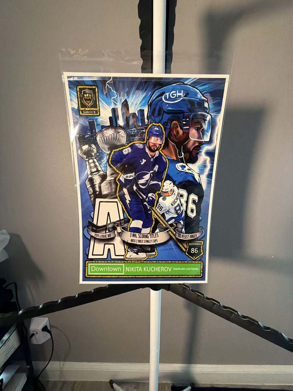 Gabriel B Nikita Kucherov Tampa Bay Lightning Downtown Art Print Poster